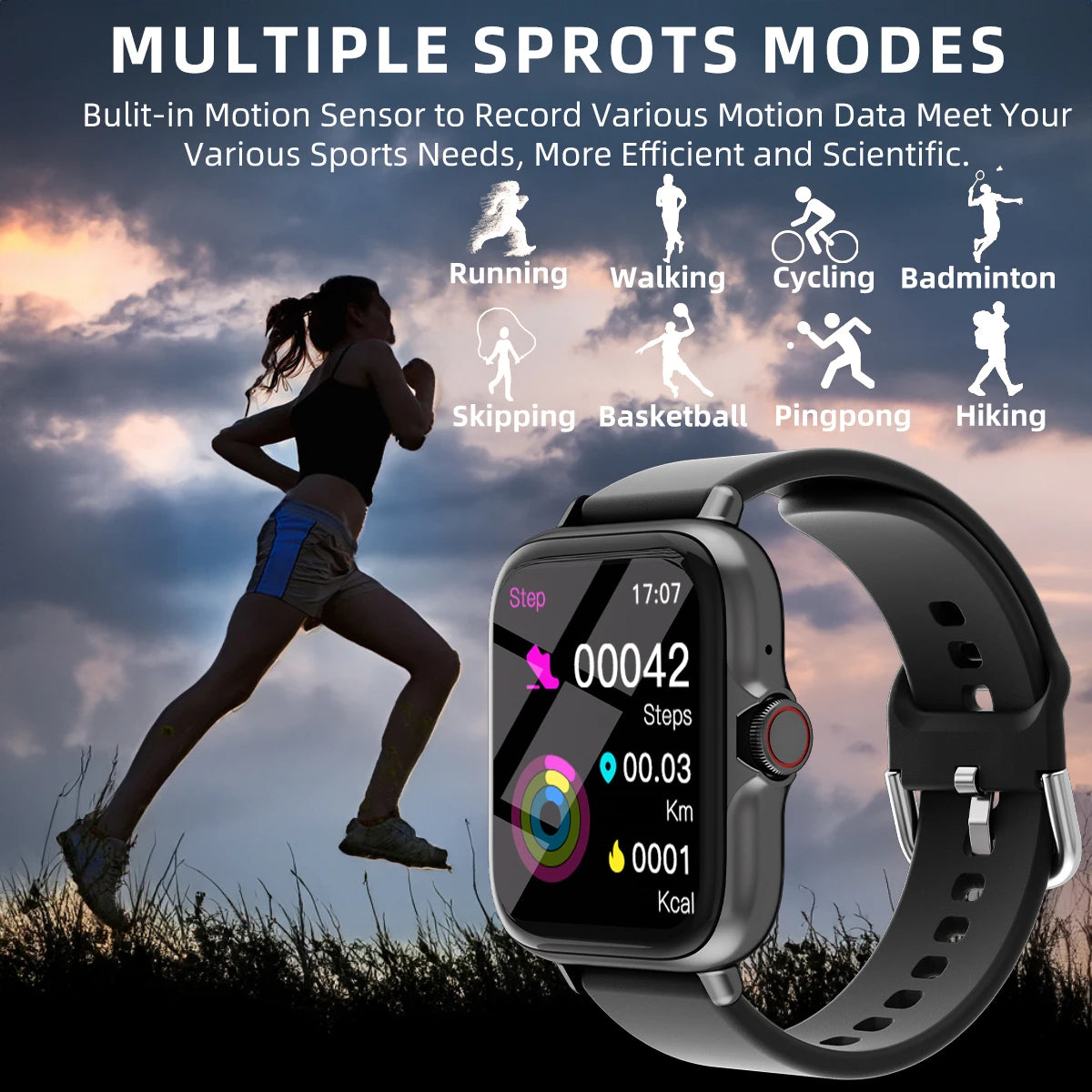 Reloj inteligente impermeable de 1,83'