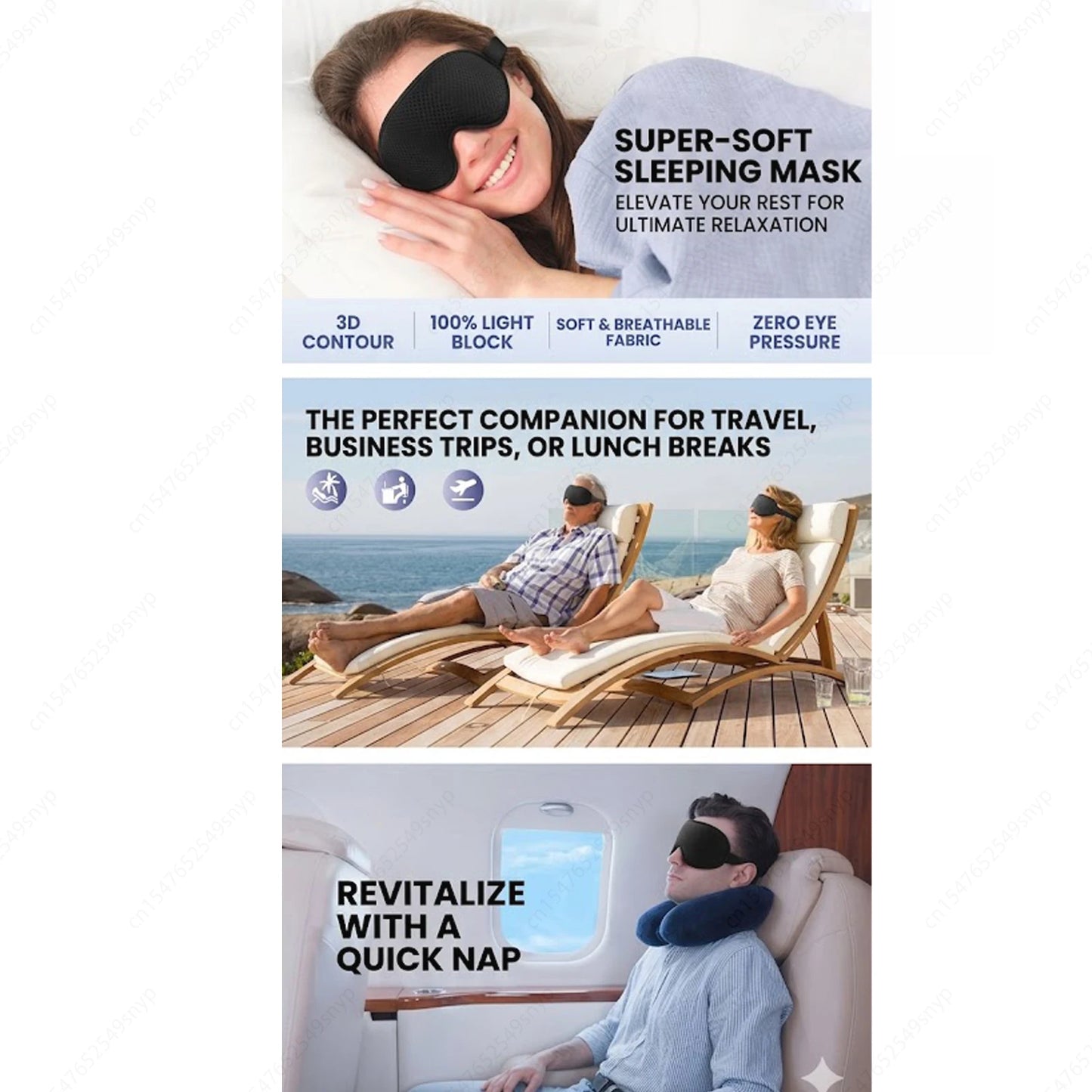 Máscara de Sueño Máscara para Dormir - Máscara de Ojos 3D