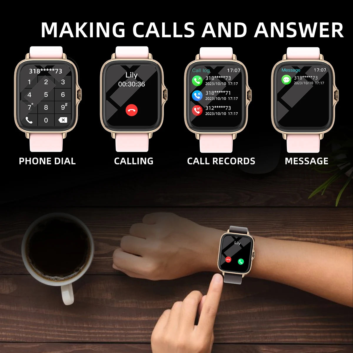 Reloj inteligente impermeable de 1,83'