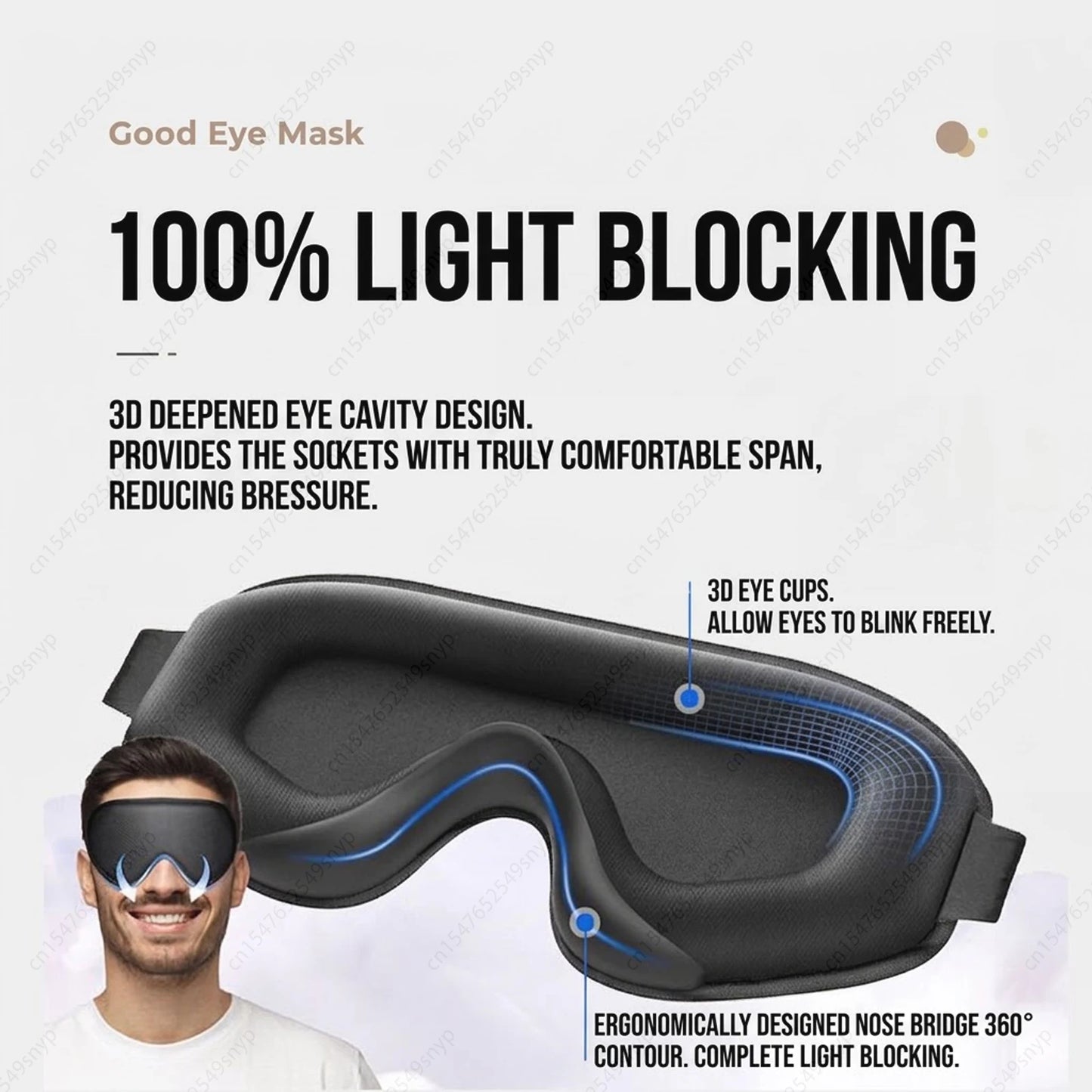 Máscara de Sueño Máscara para Dormir - Máscara de Ojos 3D
